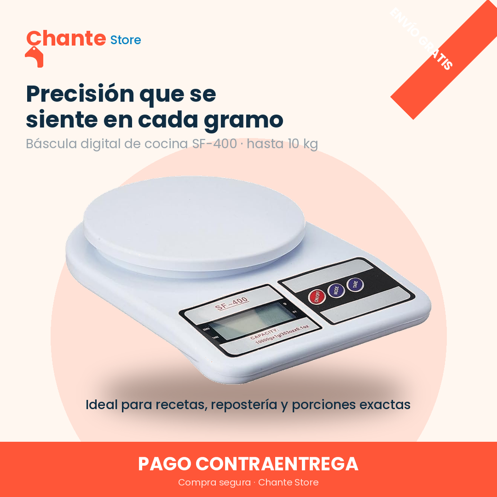 Báscula Electrónica de Alta Precisión hasta 10 Kg